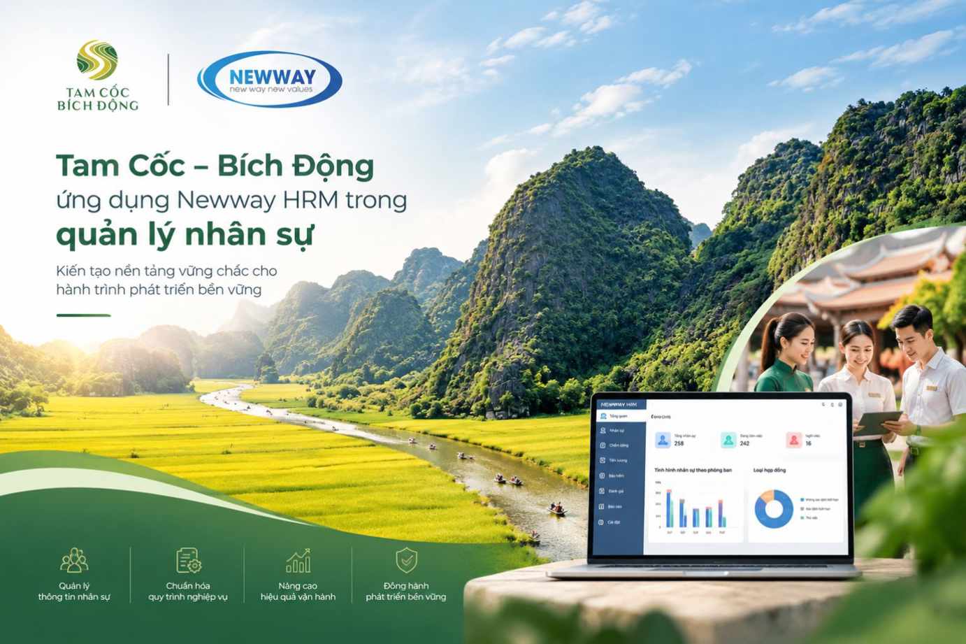 Khu du lịch Tam Cốc – Bích Động lựa chọn phần mềm quản lý nhân sự Newway HRM